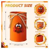 LemonRoad 12 Pcs Thanksgiving Vase Decor Farmhouse Flowers Table Centerpiece Decor Fall Metal Vases for Flowers with Twine Bow Turkey Maple Leaves Pumpkin Decors for Home Autumn Wedding Table Shelf