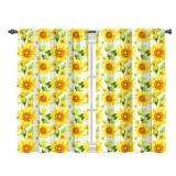 Worltoldb Sunflower Kitchen Curtains Cafe Curtains for Bathroom Dining Room Living Room Pocket Window Drapes 2 Panels Set 28\"x36\"