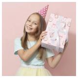 SaringSwoon Baseball Wrapping Paper for Kids Girls - Pink Bow Sports Gift Wrap With Bats, Balls, Bows and Stars for Birthday, Baby Shower Graduation - 28x40 Inches, 8 sheets