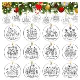 24 Pcs Christian Christmas Ornaments Bulk 3.15 Inch Christian Gift