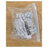 Lububu Clothes Outfit Set, White Plaid Tweed Dress, Black Necktie, Plaid Bow Accessories (No Doll)