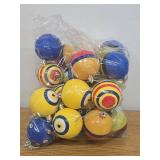 24 Pcs Christmas Tree Ball Ornaments 2.4 Inch Yellow and Blue Cartoon Hanging Plastic Christmas Ball Ornaments