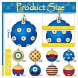 24 Pcs Christmas Tree Ball Ornaments 2.4 Inch Yellow and Blue Cartoon Hanging Plastic Christmas Ball Ornaments