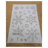 Christmas Glitter Snowflake Window Clings 204 Pieces Double Sided Reusable PVC Static Stickers