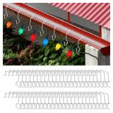 50 Pcs Gutter Guards Christmas Light Hooks, Rust-Proof Light Clips for Outside String Lights for Gutters with Mesh Leaf