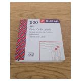 Year 2021 End Tab Folder Labels 1.5 x 0.75 Yellow/Black  500 Labels/Roll