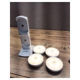 Battery Operated 4-Light Soft White Integrated LED Puck Light 4-Pack with Remote and Charging Dock