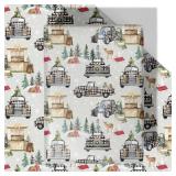 Christmas Truck Wrapping Paper - 4 Jumbo Sheets, 28 * 40 Inches - Rustic Farmhouse Xmas Gift Wrapping Paper with Buffalo Plaid Pickup, Reindeer & Snowmen, Perfect for Kids Adults Christmas 3 Pack