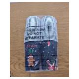 Jingmore 48 Pcs Gingerbread Gender Reveal Paper Cups 12 oz Christmas Gender Reveal Decorations Team He Team She Disposable Paper Cups for Christmas Baby Shower Party Supplie