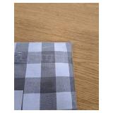 3 Piece Plaid  Checkered  Gingham Kitchen Curtain Set: 35% Cotton  1 Valance  2 Tier Panels  with Crochet Accent (Platinum)