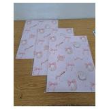 SaringSwoon Baseball Wrapping Paper for Kids Girls - Pink Bow Sports Gift Wrap With Bats, Balls, Bows and Stars for Birthday, Baby Shower Graduation - 28x40 Inches, 4 Sheets 3 Pack