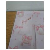 SaringSwoon Baseball Wrapping Paper for Kids Girls - Pink Bow Sports Gift Wrap With Bats, Balls, Bows and Stars for Birthday, Baby Shower Graduation - 28x40 Inches, 4 Sheets 3 Pack