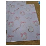 SaringSwoon Baseball Wrapping Paper for Kids Girls - Pink Bow Sports Gift Wrap With Bats, Balls, Bows and Stars for Birthday, Baby Shower Graduation - 28x40 Inches, 4 Sheets 3 Pack