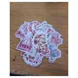 Kicpot Pink Christmas Holiday Sticker Set 50 pcs 5 Pack