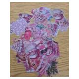 Kicpot 50 PC Clear Pink Holiday Sticker 5 Pack