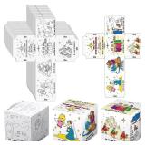 36 Pcs Color Your Own Nativity Story Cubes Set DIY Coloring Christmas Nativity Scene Religious Christian Jesus Handicrafts Family Crafts Holiday Gifts Xmas Art Projects(Christmas)