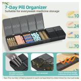 Weekly Pill Organizer, Portable Medicine Pill Container 2 Pack