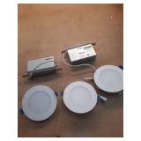 Halo HLB Matte White 4-inch LED Canless Recessed Downlight  Dimmable  3-pack