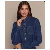 CROPPED BUTTON DOWN LONG SLEEVE- Womens Siz XS