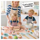 Ultimate Baking Kit for Kids - 38 Piece Kitchen Tools, Food Grade Silicone, BPABPS Free - Real Cooking Set for Ages 8-12 - Girls Boys Birthday Stocking Stuffer - Sage Green