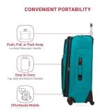 SwissGear Sion Softside Expandable Luggage  Large Checked Suitcase with 360 Degree Wheels and Retractable Handle  29 Inch, Perfect for 7-9 Night Trips  Teal