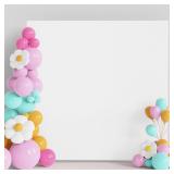 Wokceer Wedding Arch Cover White 6.6FT x6.6FT Square Arch Backdrop Covers Spandex Fitted Balloon Arches Covers Stretchy Backdrop for Birthday Party Wedding Ceremony Banquet Decoration