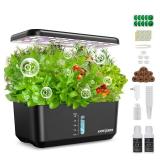 Ahopegarden Indoor Hydroponics Growing System: 10-Pod Smart Garden with Automated LED Light and Efficient Pump for Growing Herbs, Lettuce, Tomatoes - Hydroponic Planter for Home