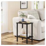 TUTOTAK End Table, Set of 2, Side Table, Nightstand, 2-Tier Storage Shelf, Sofa Table for Small Space, Living Room, Bed Room TB01BK035