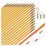 KOOTANS 22FT Fiberglass Electrical Wire Running Kit Wire Fishing Tools Fish Tape Wire Puller Through Wall Cable Snake Fish Rods Kit with Different Attachments