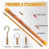 KOOTANS 22FT Fiberglass Electrical Wire Running Kit Wire Fishing Tools Fish Tape Wire Puller Through Wall Cable Snake Fish Rods Kit with Different Attachments