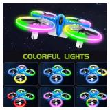 Dwi Dowellin 4.9 Inch Mini Drone for Kids LED Night Lights One Key Take Off Landing Flips RC Remote Control Small Flying Toys Drones for Beginners Boys and Girls Adults Nano Quadcopter, Blue