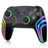 MYSTILUCK Wireless Pro Controller for SwitchSwitch 2LiteOLEDPC, Gamepad with 7 Color-Changing RGB LightingDual Vibration6-Axis GyroscopeTurbo, Ergonomically Designed Precise Joystick
