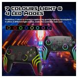 MYSTILUCK Wireless Pro Controller for SwitchSwitch 2LiteOLEDPC, Gamepad with 7 Color-Changing RGB LightingDual Vibration6-Axis GyroscopeTurbo, Ergonomically Designed Precise Joystick