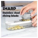 Badelite Mini Garlic Slicer Multi-Functional Mandoline Slicer Veggie Shredder Garlic Ginger Grinder Vegetable Mandoline Cutter with Container