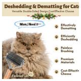 FelineFun Cat Brush for Dematting and Deshedding, 2 in 1 Undercoat Rake, Efficiently Remove Loose Hair and Matted Fur, Professional Shedding Comb for Indoor Cats and Long Haired Cats
