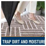 OLANLY Indoor Door Mat, 32x20 Inch, Dirt Resistant and Absorbent, Non-Slip Rubber Backing Floor Mats, Easy Clean Low-Profile Doormat for Entryway, Front Door, and Inside Entrance, Khaki