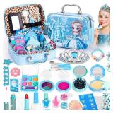 Hohosunlar Kids Makeup Set for Girls Toys, 34Pcs Washable Princess Make Up Kit w Dress Up Accessories, Christmas Birthday Princess Gifts Toys for Girls Kids Toddlers Age 3 4 5 6 7 8 9 10 11 12