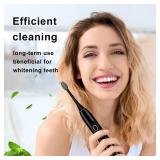 kingheroes Electric Toothbrush Set, Comes with 8 Brush Heads and Travel Case,4 Modes with 2 Minutes Built in Smart Timer, One Charge for 60 Days, 42000 VPM Motor (Black)