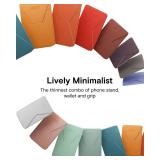 MOFT Phone Stand, Adhesive Card Holder Fits 2-3 Cards, Slim and Portable Leather Phone Wallet, 2 Viewing Angles, RFID Blocking, Compatible with iPhone, Galaxy and Most Smartphones- Sunrise