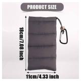 Lyreh Thermal Phone Pouch, Down Cotton Warm Phone Case Cover Bags Prevents Freezing and Overheating Protector Cellphone Pouch with Carabiner Ideal for Outdoor Camping Hiking Skiing (Grey)