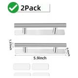 bepisof 2Pack Self-Adhesive Drawer Handles Stick On Cabinet Pulls Aluminum Alloy Adhesive No Drilling Required Door Pull Handle,Suitable for Drawers, Closets, and More(White)