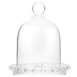 Operitacx Small Cloche Glass Cake Stand with Lid, Versatile Mini Glass Dome for Cupcakes Dessert Preserved Flowers Display