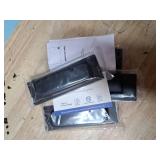 Ravinte 4 Pack Black Sliding Closet Door Handles Black Flush Pulls 4.72in Length Recessed Finger Pulls for Sliding Barn Door Sqaure Cabinet Pulls Stainless Steel