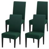 Jusmate Chair Covers for Dining Room Set of 4, Stretch Spandex Dining Chair Covers, Washable Removable Parsons Chair Slipcovers Protector for Dining Room, Kitchen, Hotel (Hunter)
