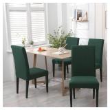 Jusmate Chair Covers for Dining Room Set of 4, Stretch Spandex Dining Chair Covers, Washable Removable Parsons Chair Slipcovers Protector for Dining Room, Kitchen, Hotel (Hunter)