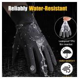Yunkevivo Winter Gloves for Men Women Waterproof Gloves,Touchscreen Glove Thermal Snow Gloves for Running Cycling Driving