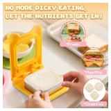 BLUE MUUMY 2 Pack Sandwich Cutters For Kids Lunch?Home DIY Roundand Square Crustless Sandwich Cutter, 3.7 Inches Sandwich Sealer for Breakfast Lunch, Pink and Yellow