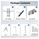 MaxxGeek Storm Door Handle Accessory Set fit Pella Storm Door Handle Replacement Part, with Key and Lock Cylinder (Brushed Nickel)