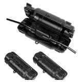 Cismorvex 3 Pack Outdoor Extension Cord Safety Cover with Waterproof Seal IP54 Water-Resistant, Weatherproof Electrical Connection Box with 2 Latches, Plug, Socket, Holiday Decoration Light, Black