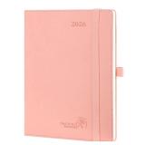 POPRUN 2026 Planner (Medium - 6.5ftft x 8.5ftft) - 2026 Weekly Calendar ((Jan. 2026 - Dec. 2026) with Hourly Time Slots, Weekly Monthly Appointment Book for Time Management,TJ-26-CELO7 - Pink